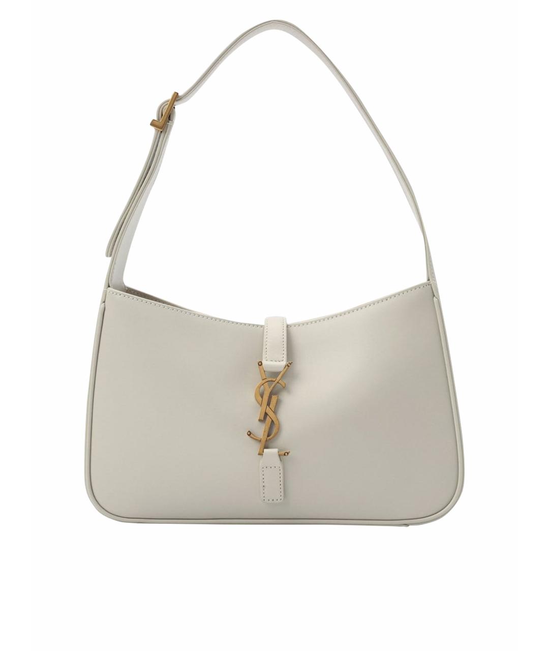 SAINT LAURENT Бежевая кожаная сумка через плечо, фото 1