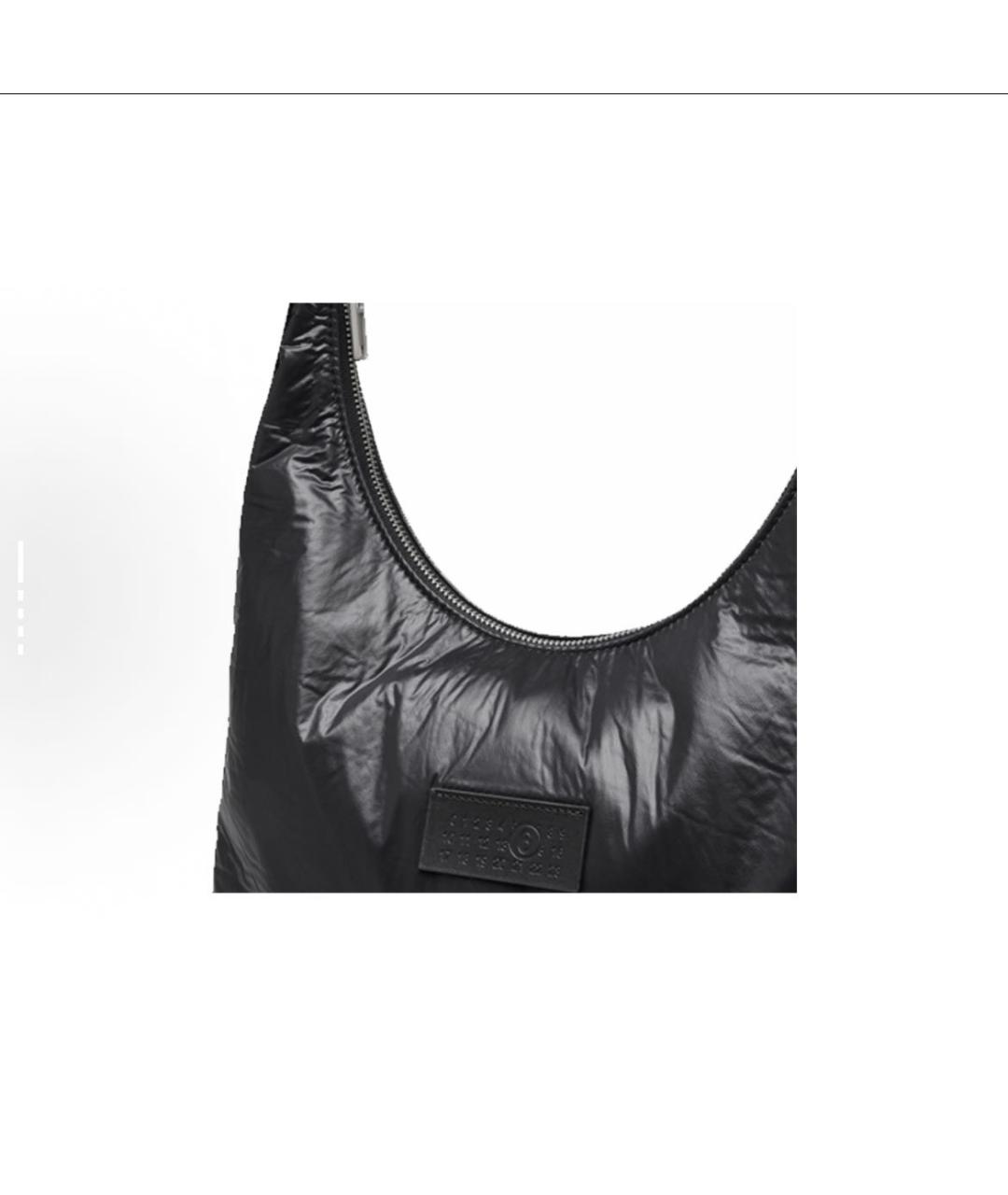 MAISON MARGIELA Черная кожаная сумка тоут, фото 4