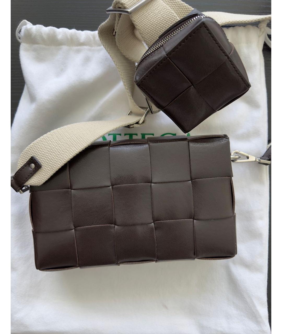 BOTTEGA VENETA Коричневая кожаная сумка на плечо, фото 3