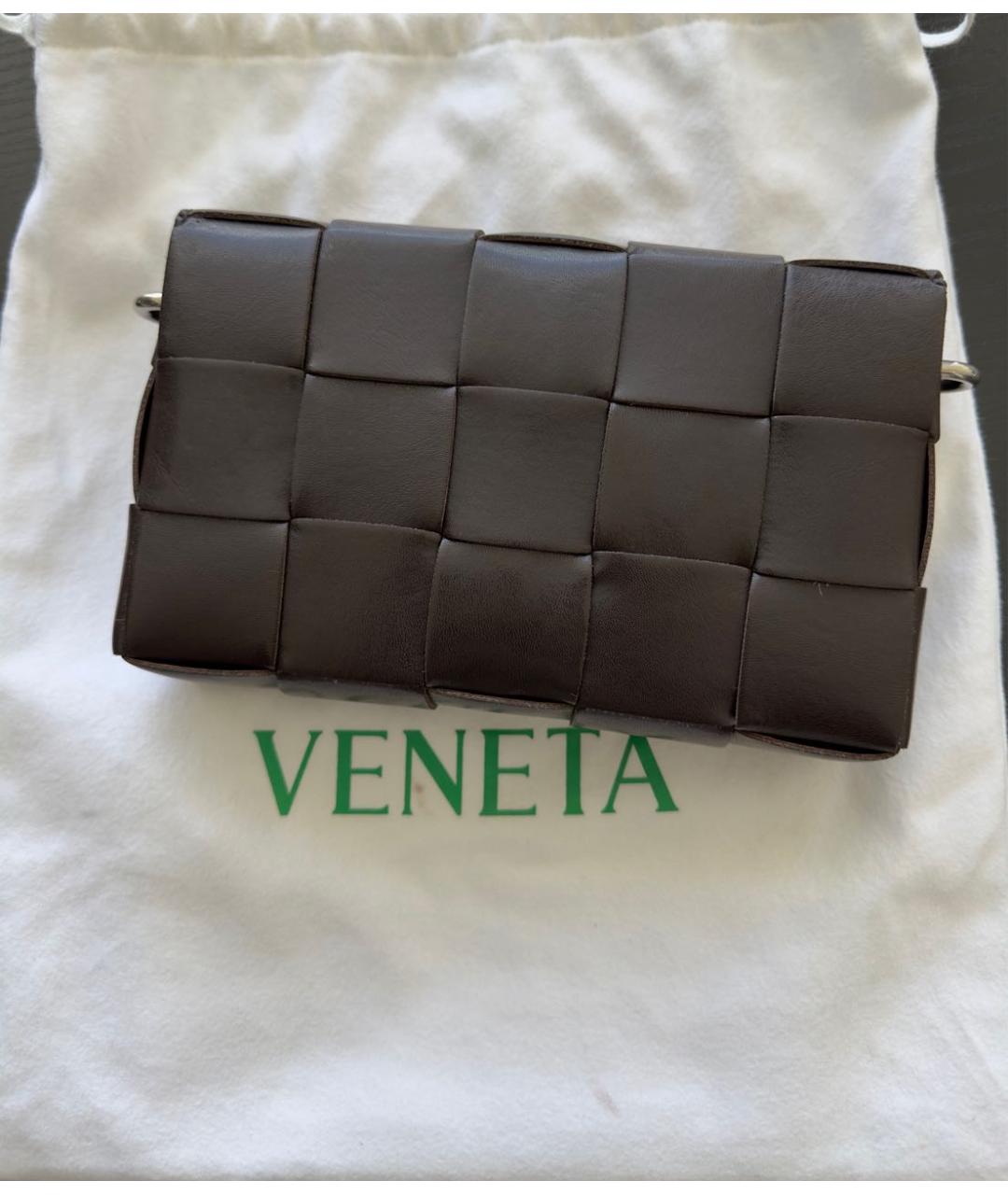 BOTTEGA VENETA Коричневая кожаная сумка на плечо, фото 6