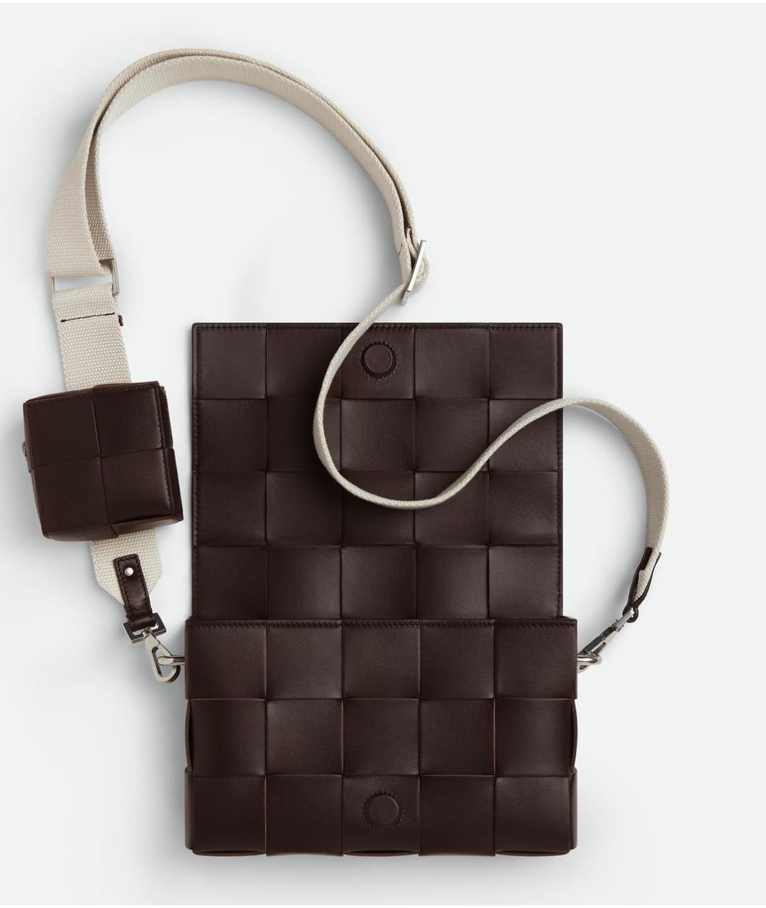 BOTTEGA VENETA Коричневая кожаная сумка на плечо, фото 7