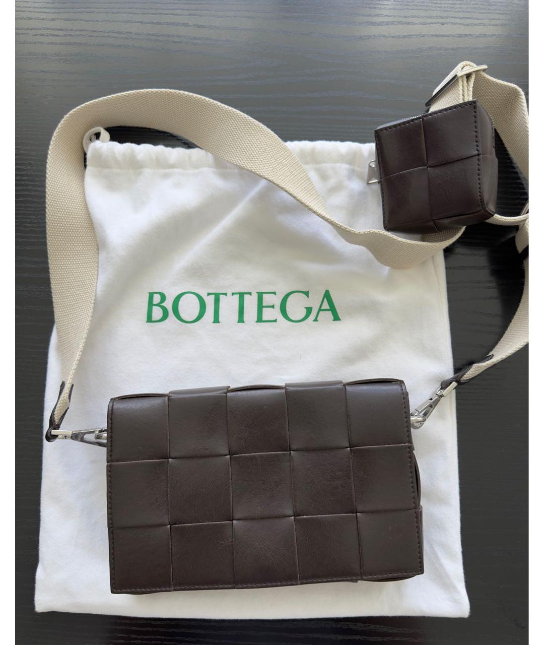 BOTTEGA VENETA Коричневая кожаная сумка на плечо, фото 2
