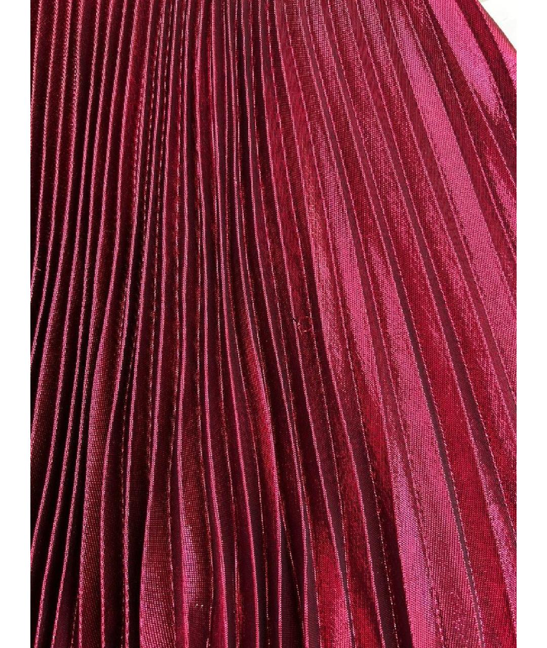 GUCCI Красная шелковая юбка миди, фото 4