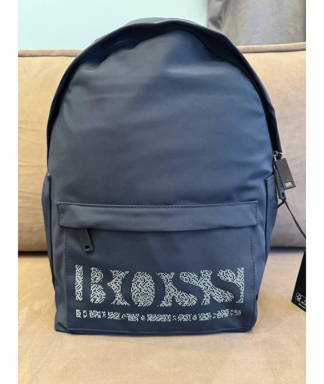 HUGO BOSS Темно-синий синтетический рюкзак, фото 6