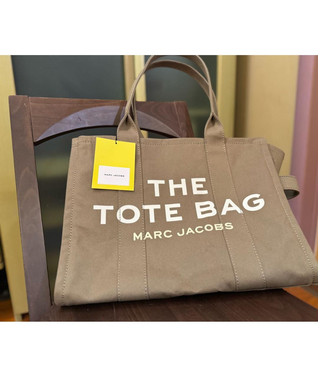 MARC JACOBS Хаки льняная пляжная сумка, фото 4