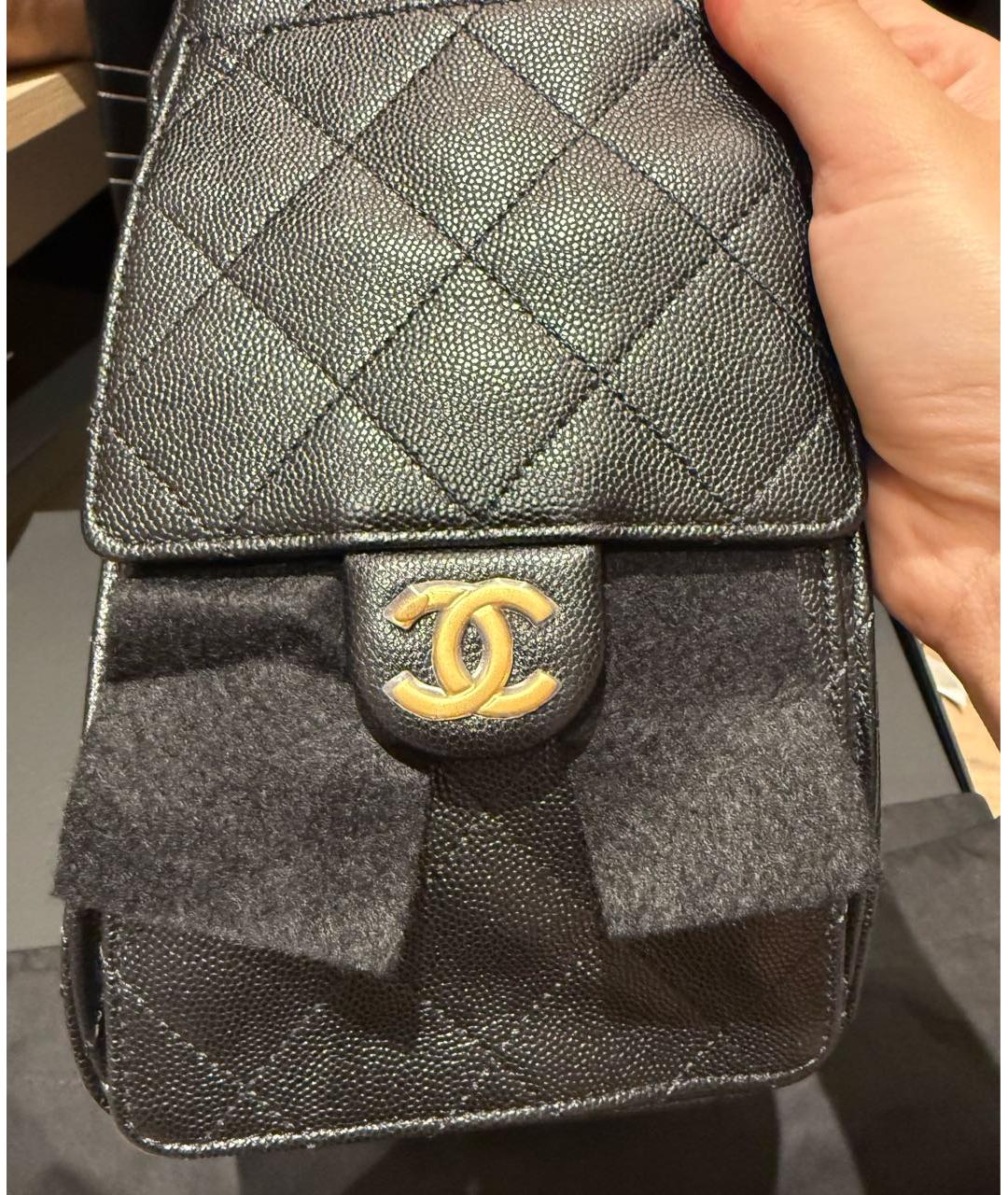 CHANEL Черная кожаная сумка через плечо, фото 4