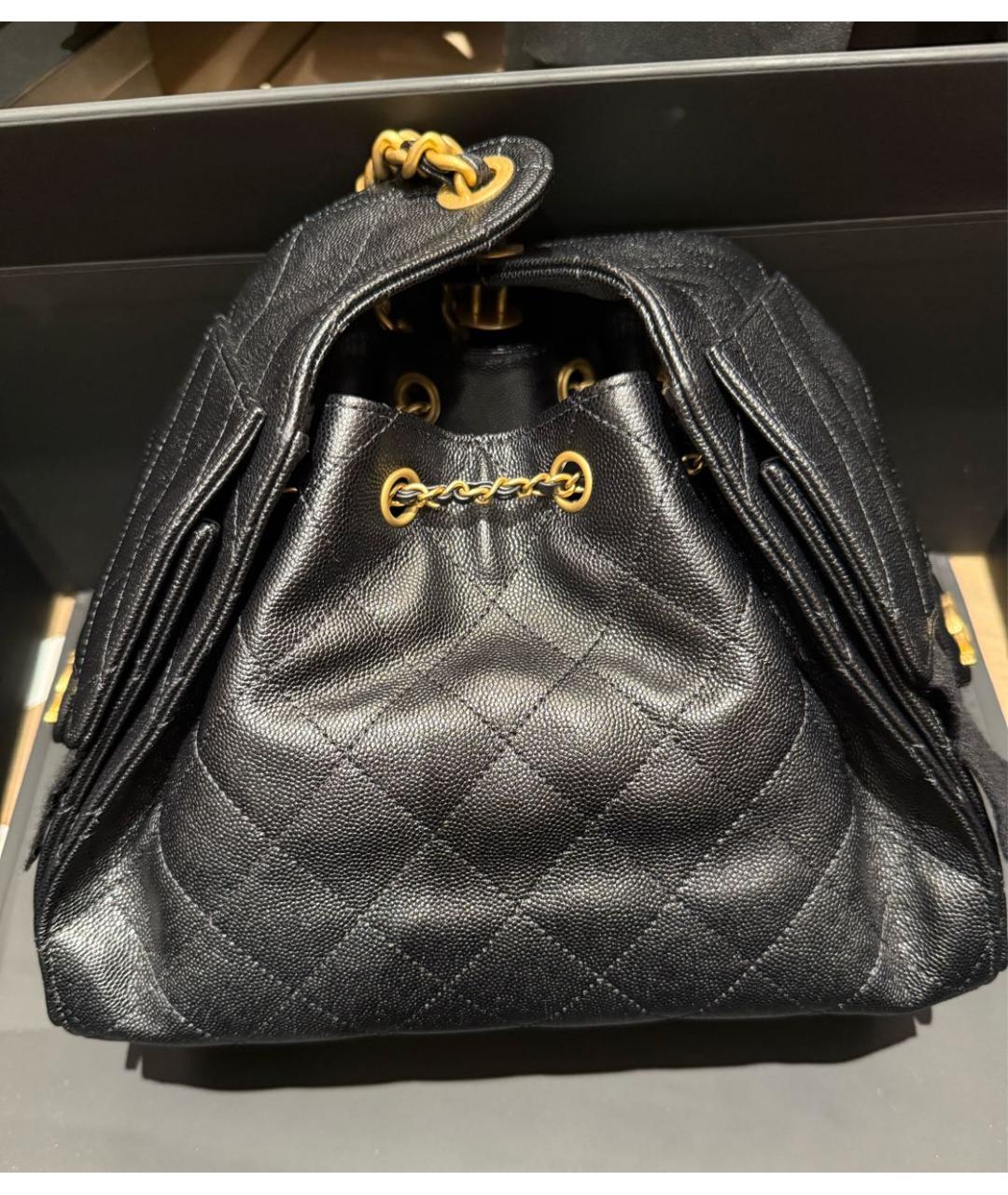 CHANEL Черная кожаная сумка через плечо, фото 3