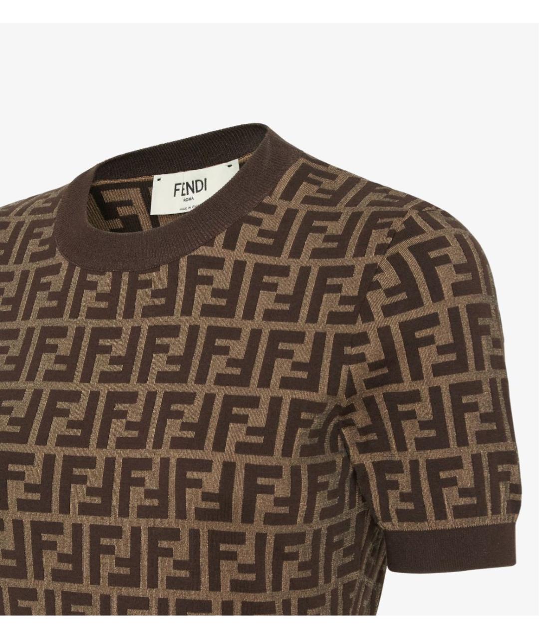 FENDI Коричневый хлопковый джемпер / свитер, фото 3