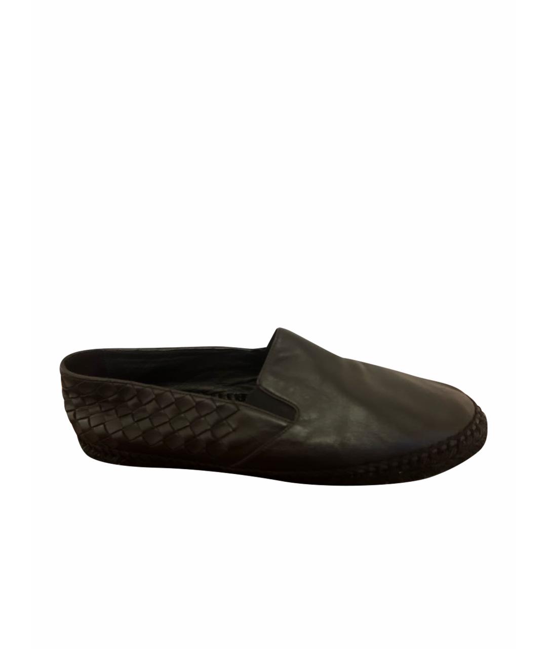 BOTTEGA VENETA Черные кожаные лоферы, фото 1