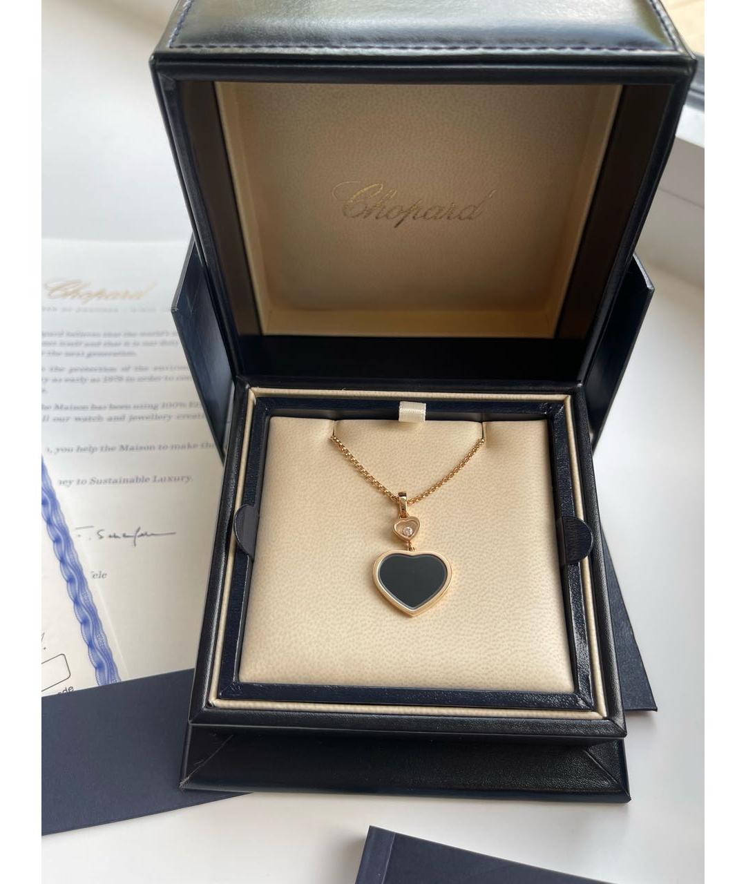 CHOPARD Черная подвеска из розового золота, фото 2