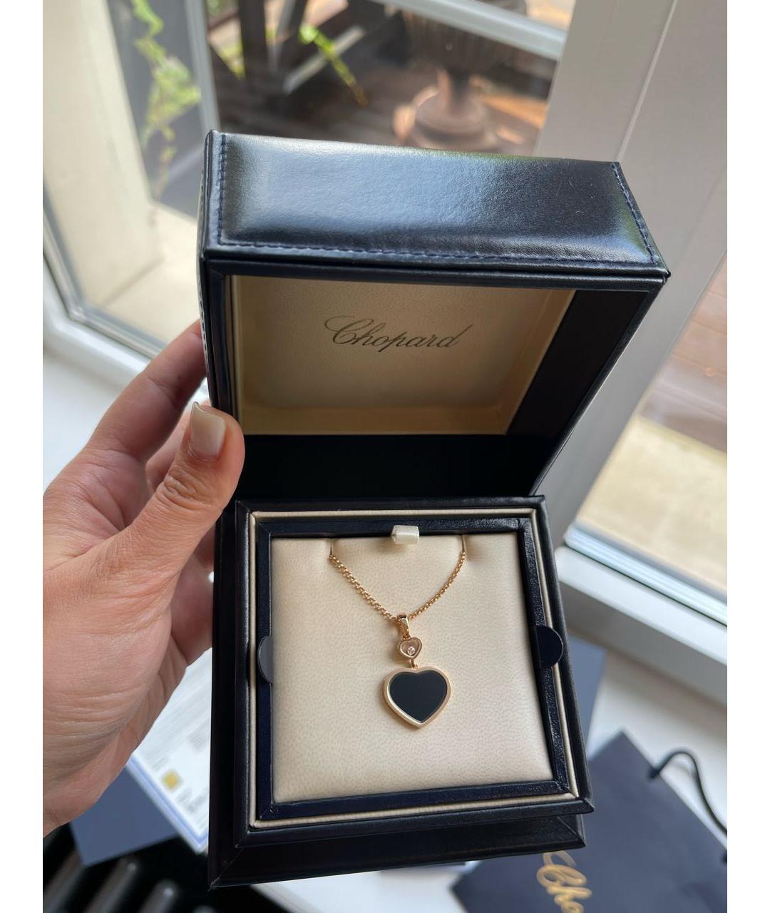 CHOPARD Черная подвеска из розового золота, фото 3