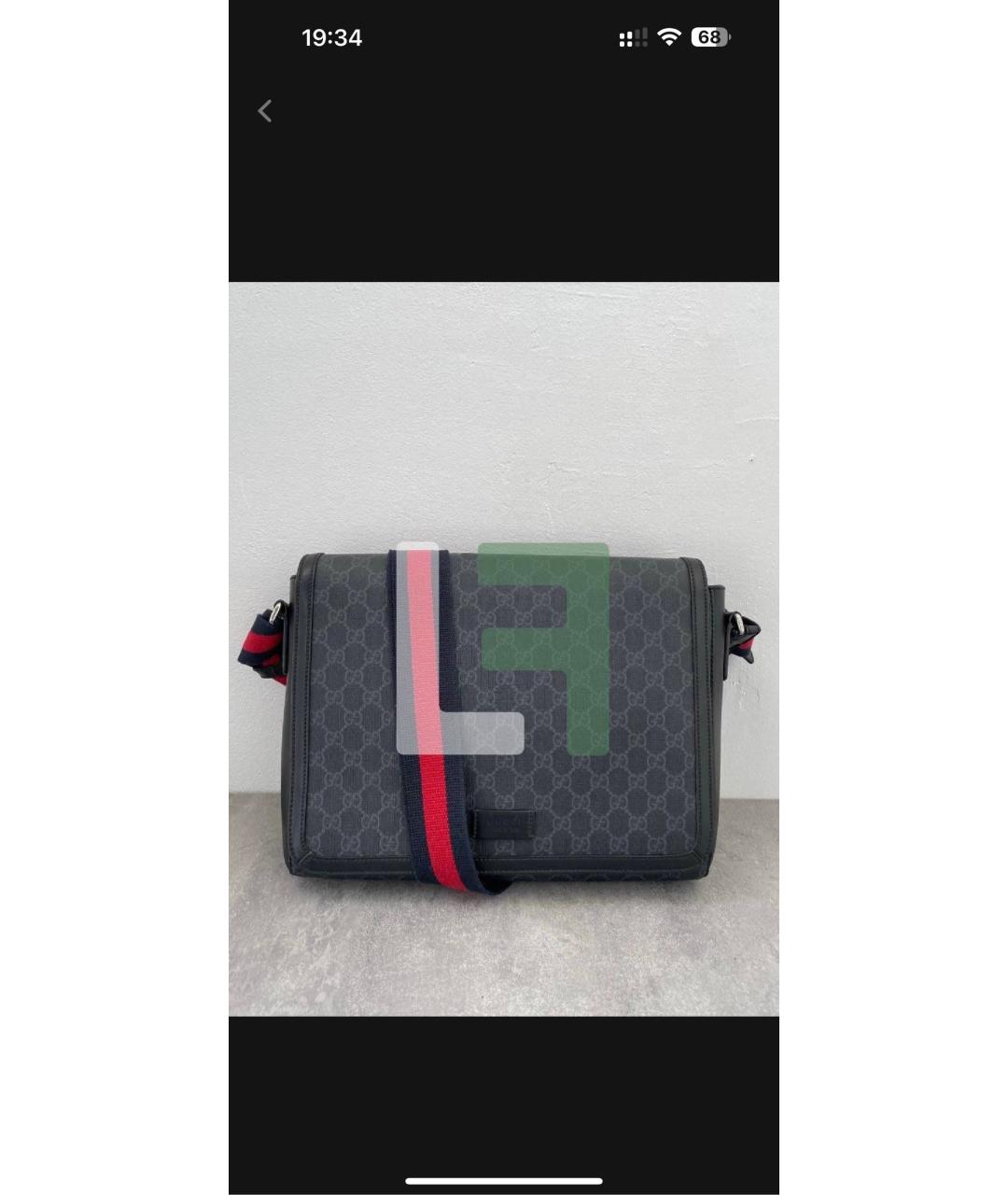 GUCCI Черная кожаная сумка на плечо, фото 2