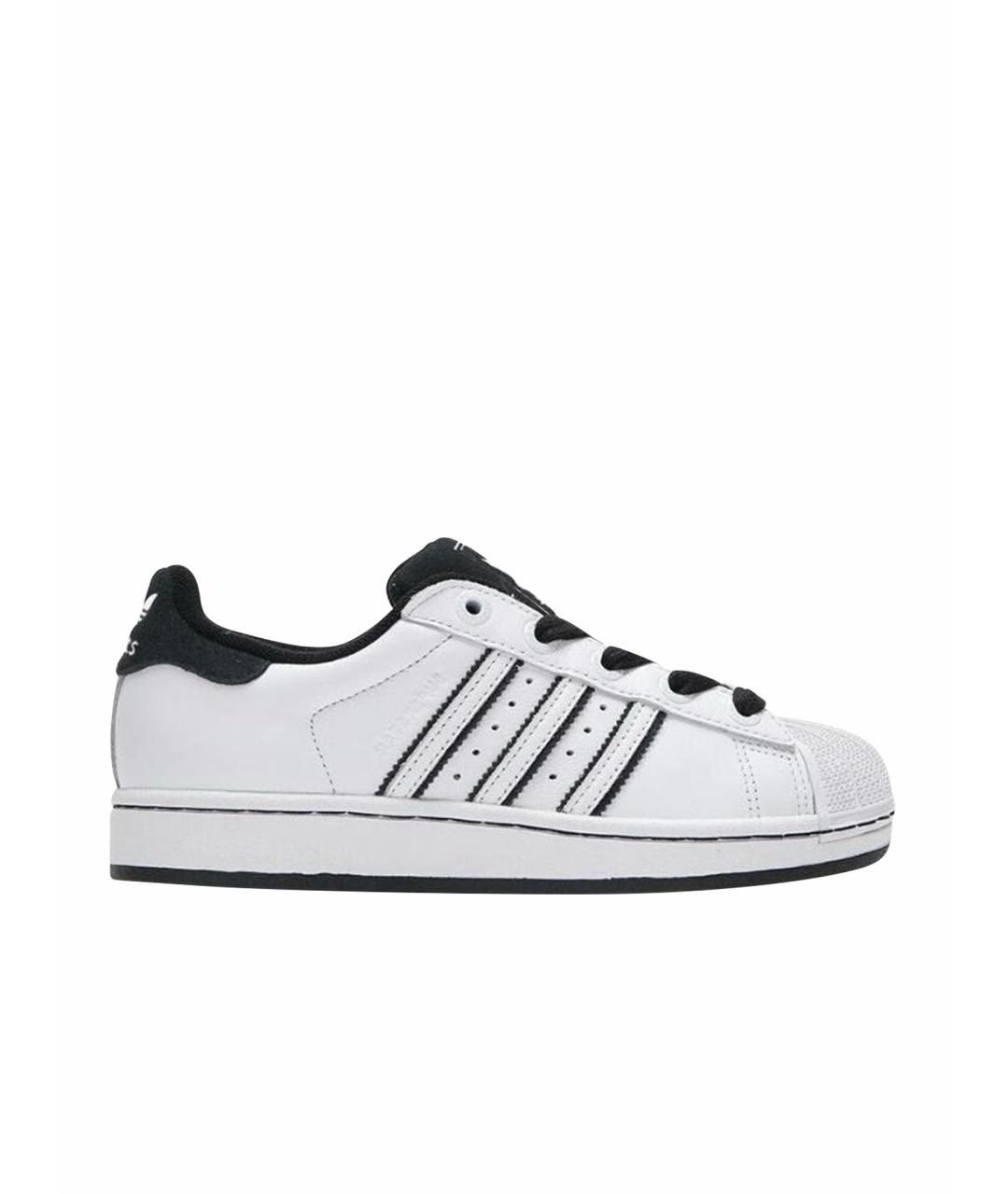ADIDAS Белые кожаные низкие кроссовки / кеды, фото 1