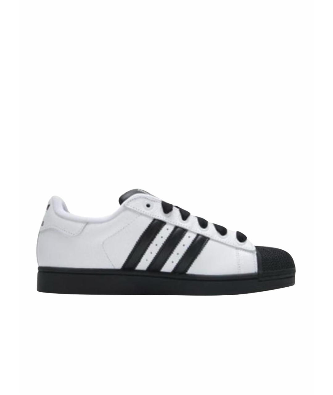 ADIDAS Белые кожаные низкие кроссовки / кеды, фото 1