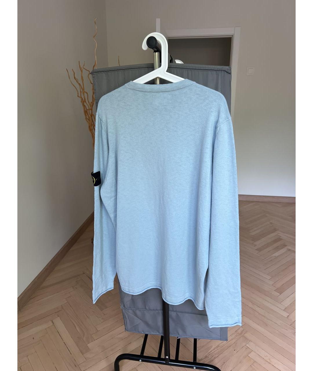 STONE ISLAND Голубой хлопковый джемпер / свитер, фото 2