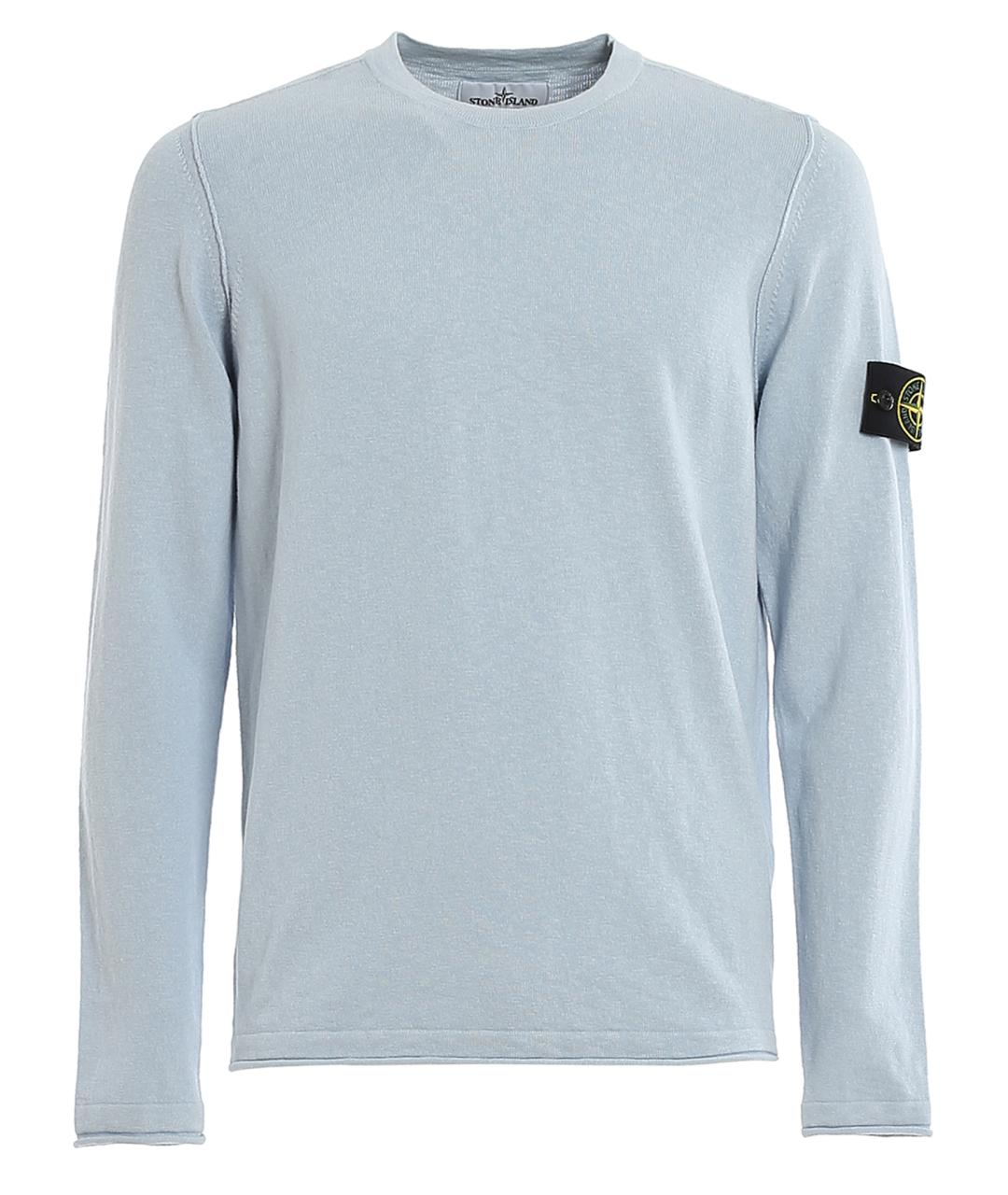 STONE ISLAND Голубой хлопковый джемпер / свитер, фото 1