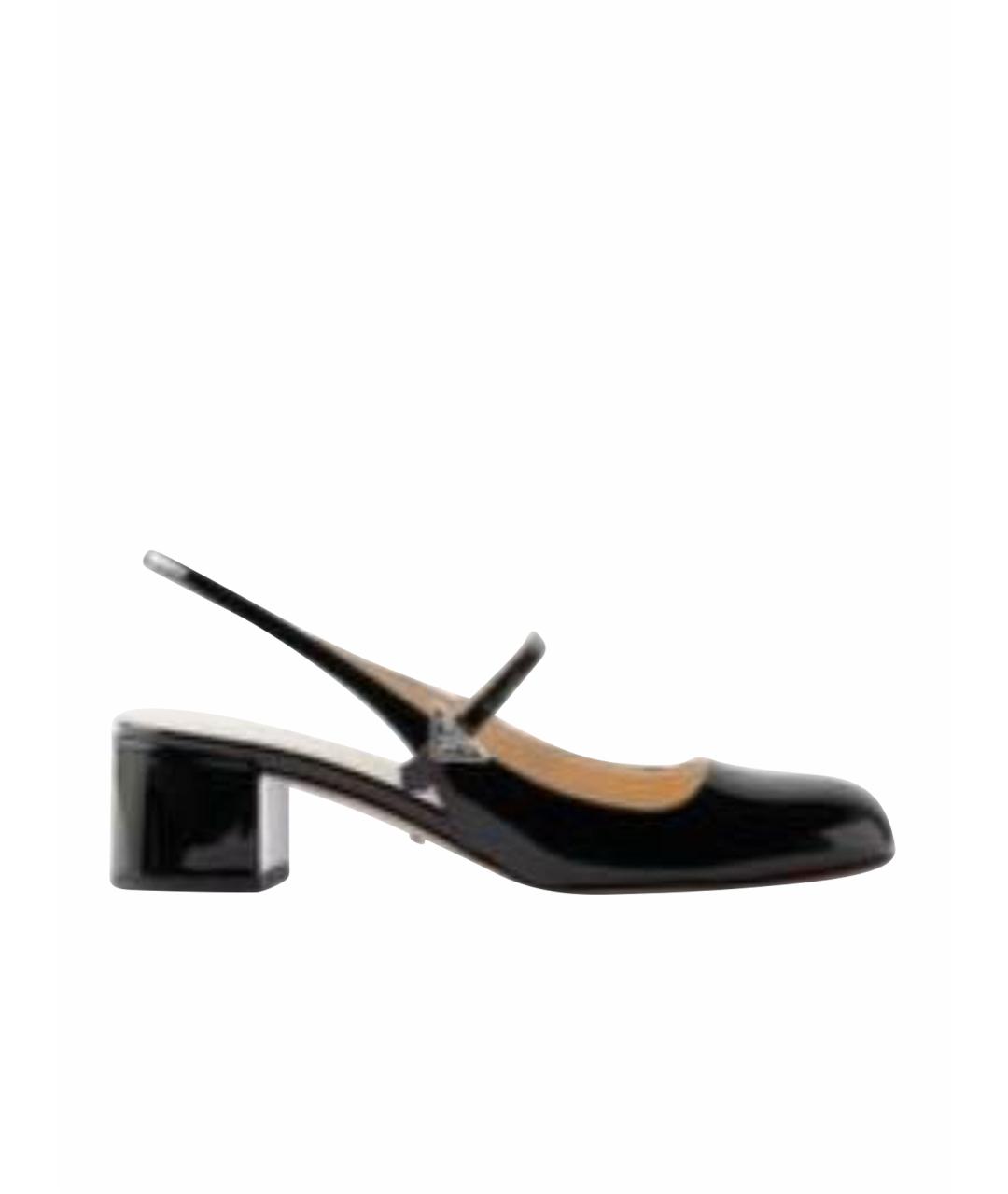 PRADA Черные босоножки из лакированной кожи, фото 1