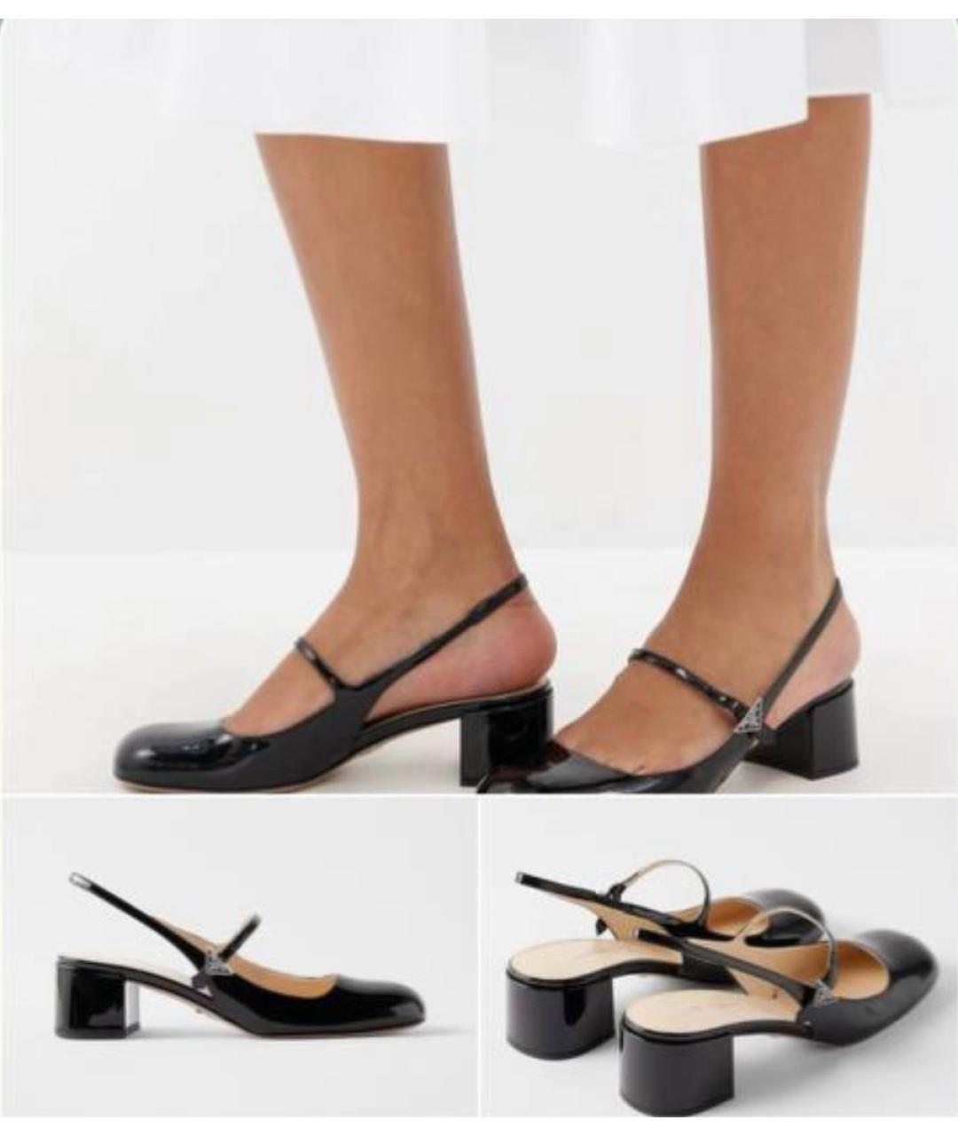 PRADA Черные босоножки из лакированной кожи, фото 5