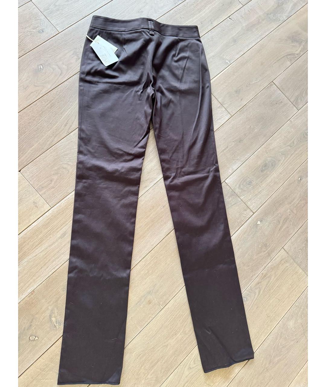 BRIONI Коричневые хлопковые брюки узкие, фото 2