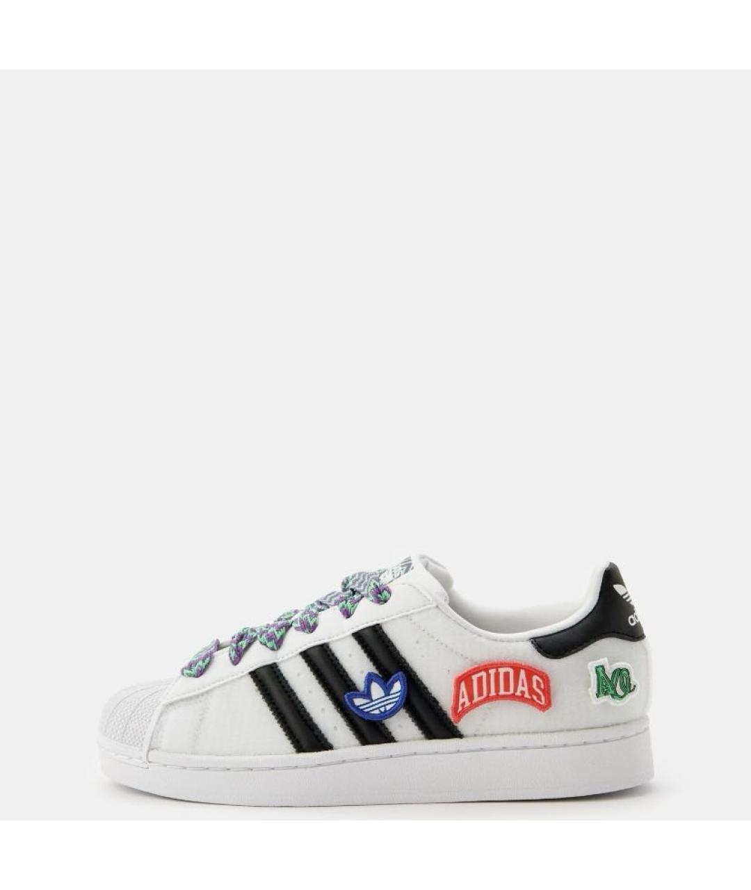 ADIDAS Белые кожаные низкие кроссовки / кеды, фото 2