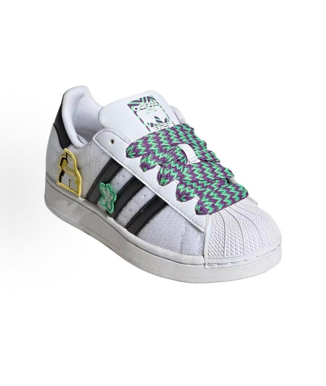 ADIDAS Белые кожаные низкие кроссовки / кеды, фото 4