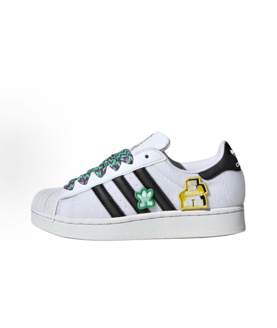 ADIDAS Белые кожаные низкие кроссовки / кеды, фото 3