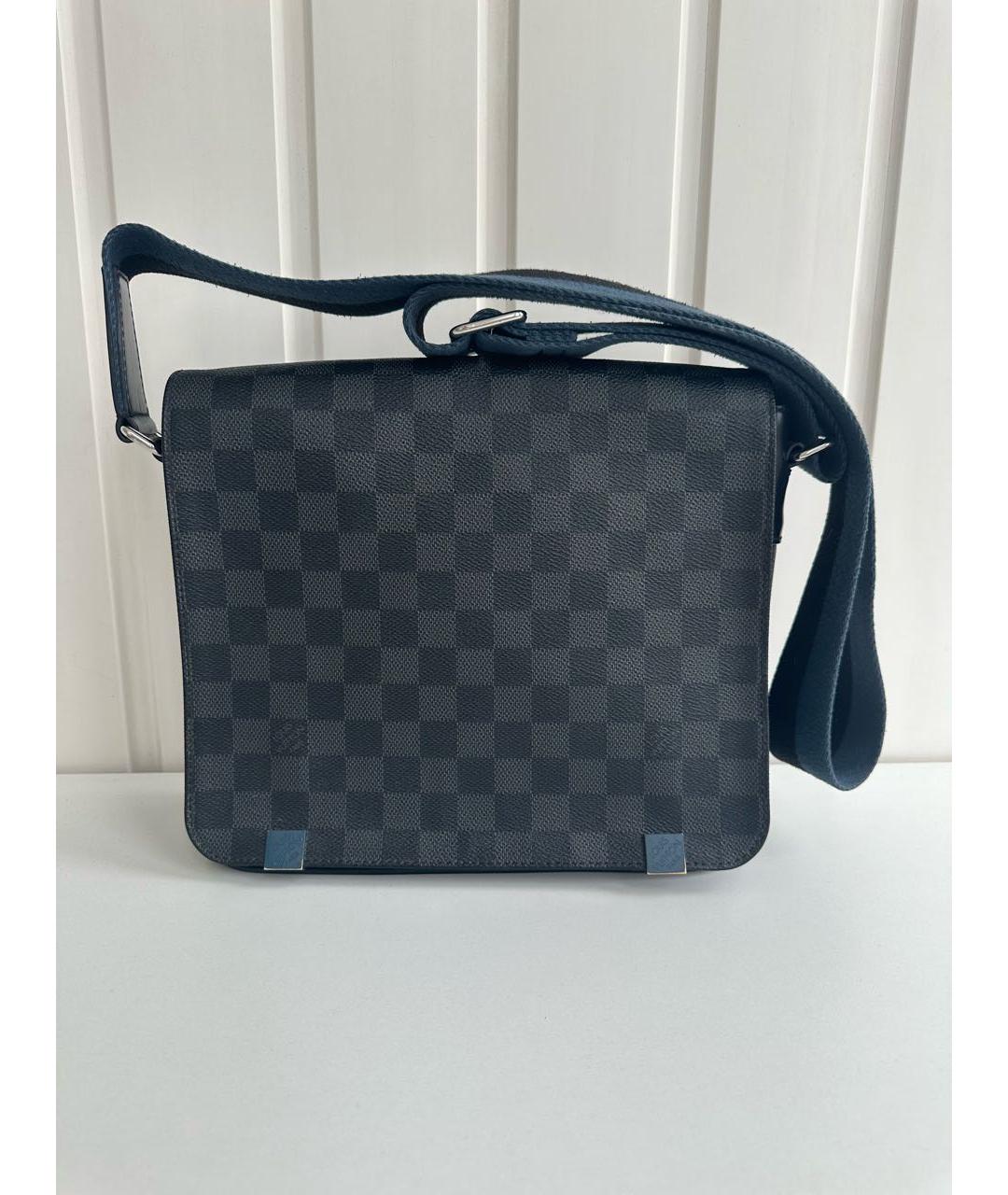LOUIS VUITTON Черная кожаная сумка на плечо, фото 7