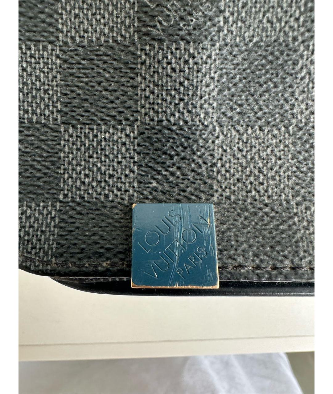 LOUIS VUITTON Черная кожаная сумка на плечо, фото 3