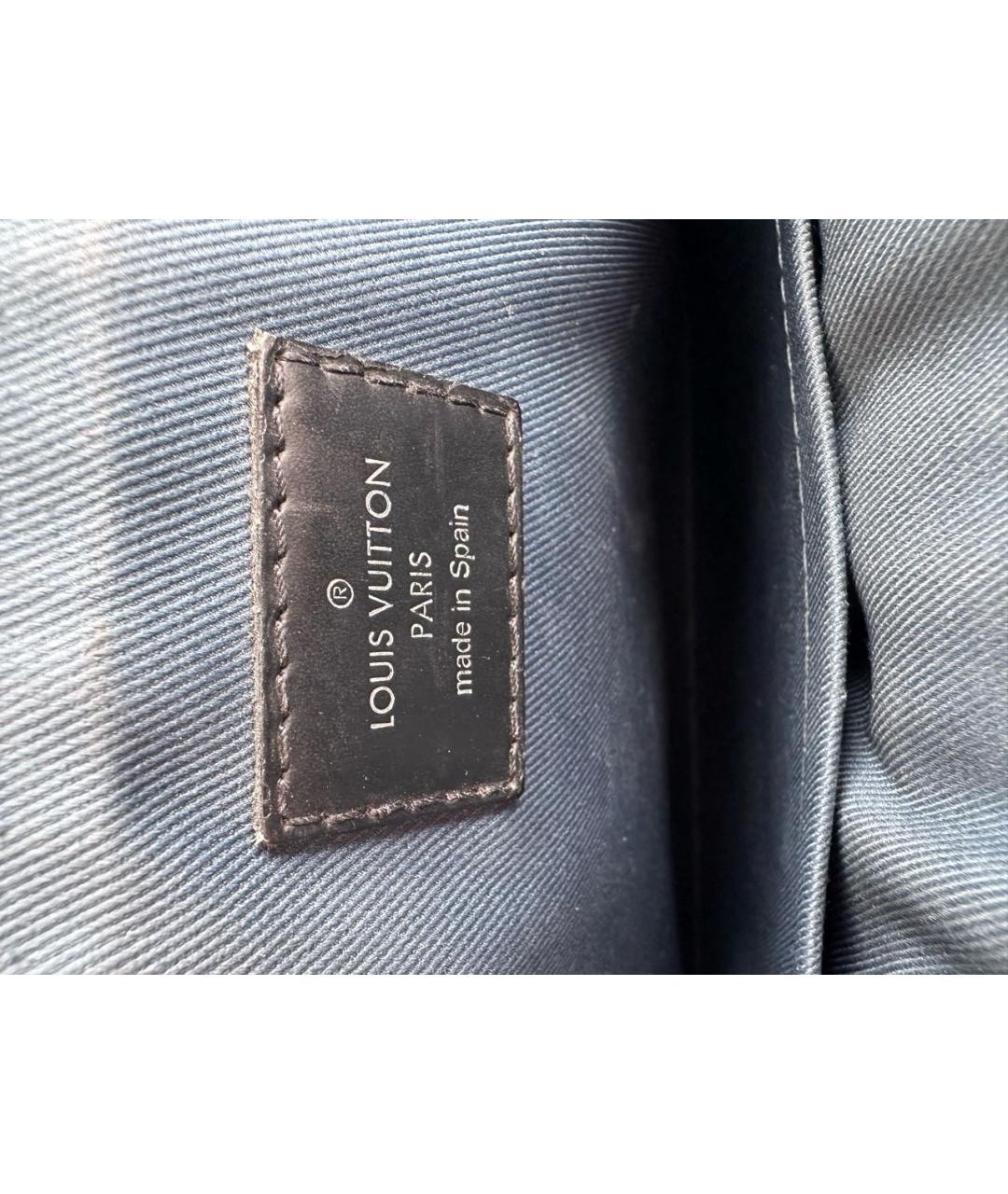 LOUIS VUITTON Черная кожаная сумка на плечо, фото 5