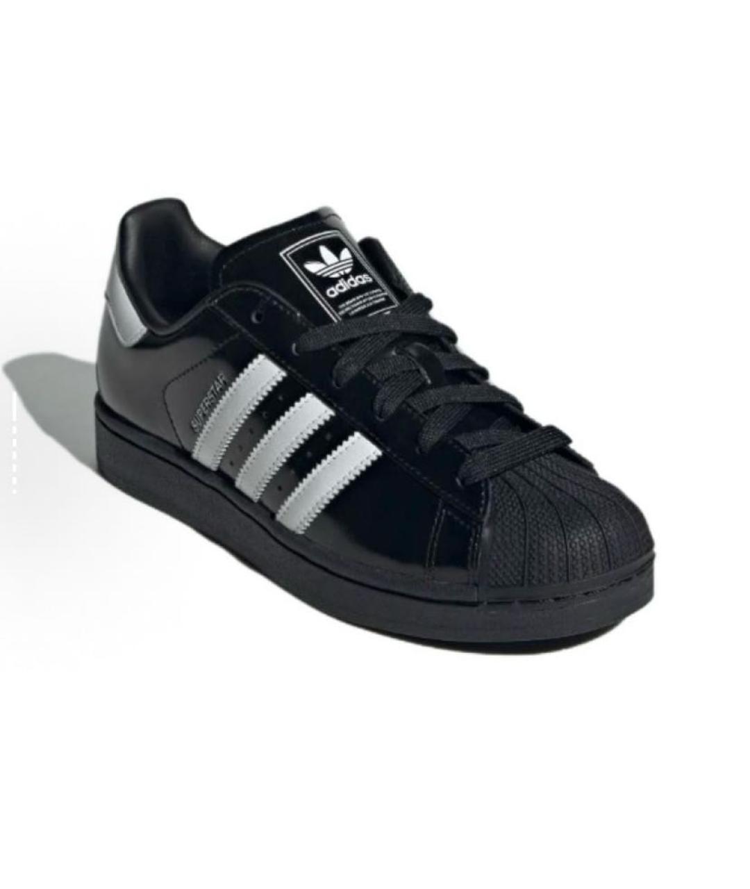 ADIDAS Черные кожаные низкие кроссовки / кеды, фото 4