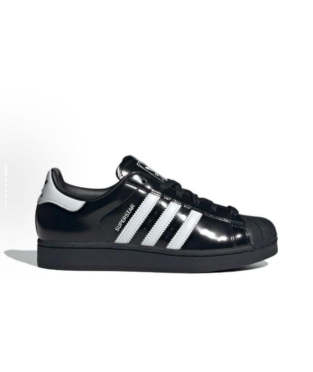 ADIDAS Черные кожаные низкие кроссовки / кеды, фото 8