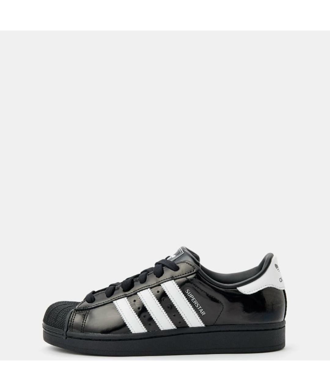 ADIDAS Черные кожаные низкие кроссовки / кеды, фото 2