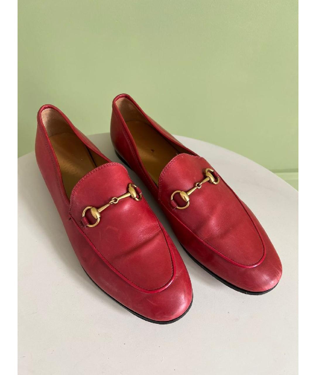 GUCCI Бордовые кожаные лоферы, фото 3