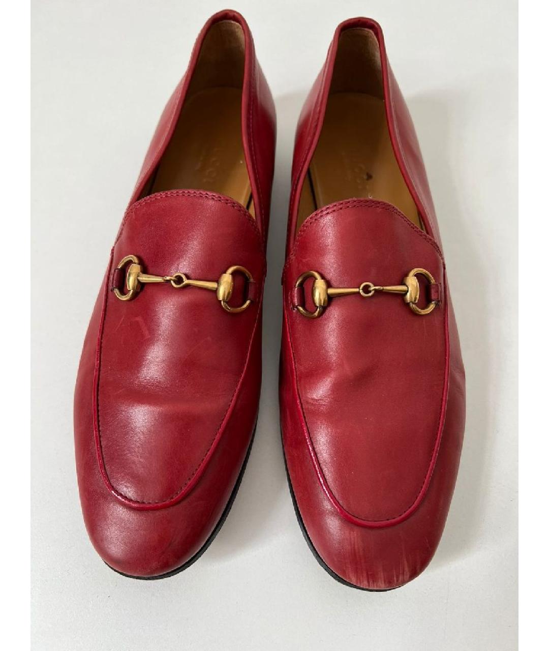 GUCCI Бордовые кожаные лоферы, фото 2
