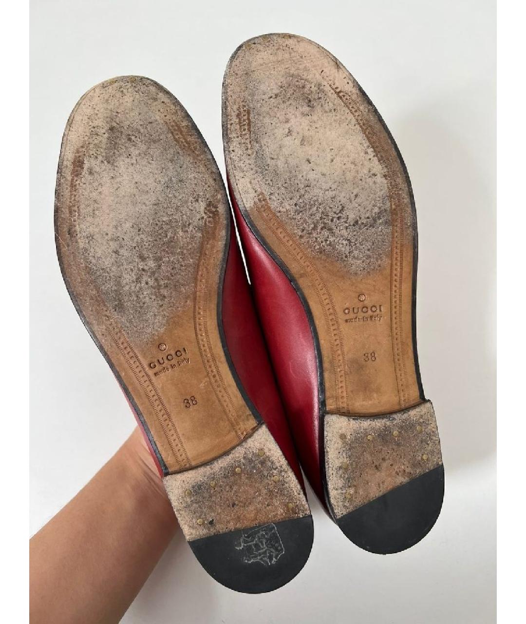 GUCCI Бордовые кожаные лоферы, фото 8