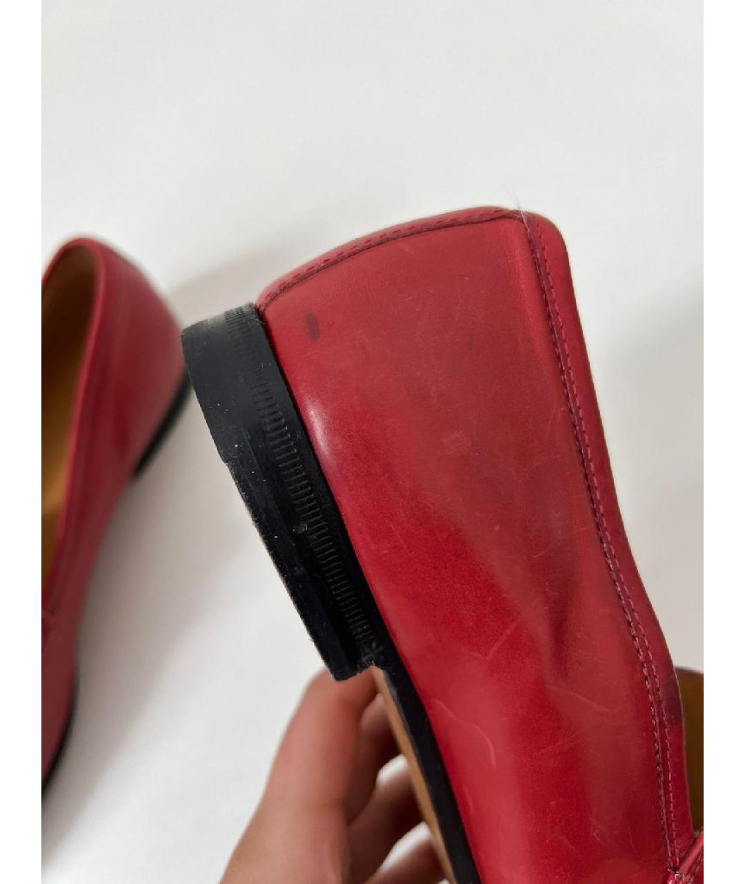 GUCCI Бордовые кожаные лоферы, фото 9