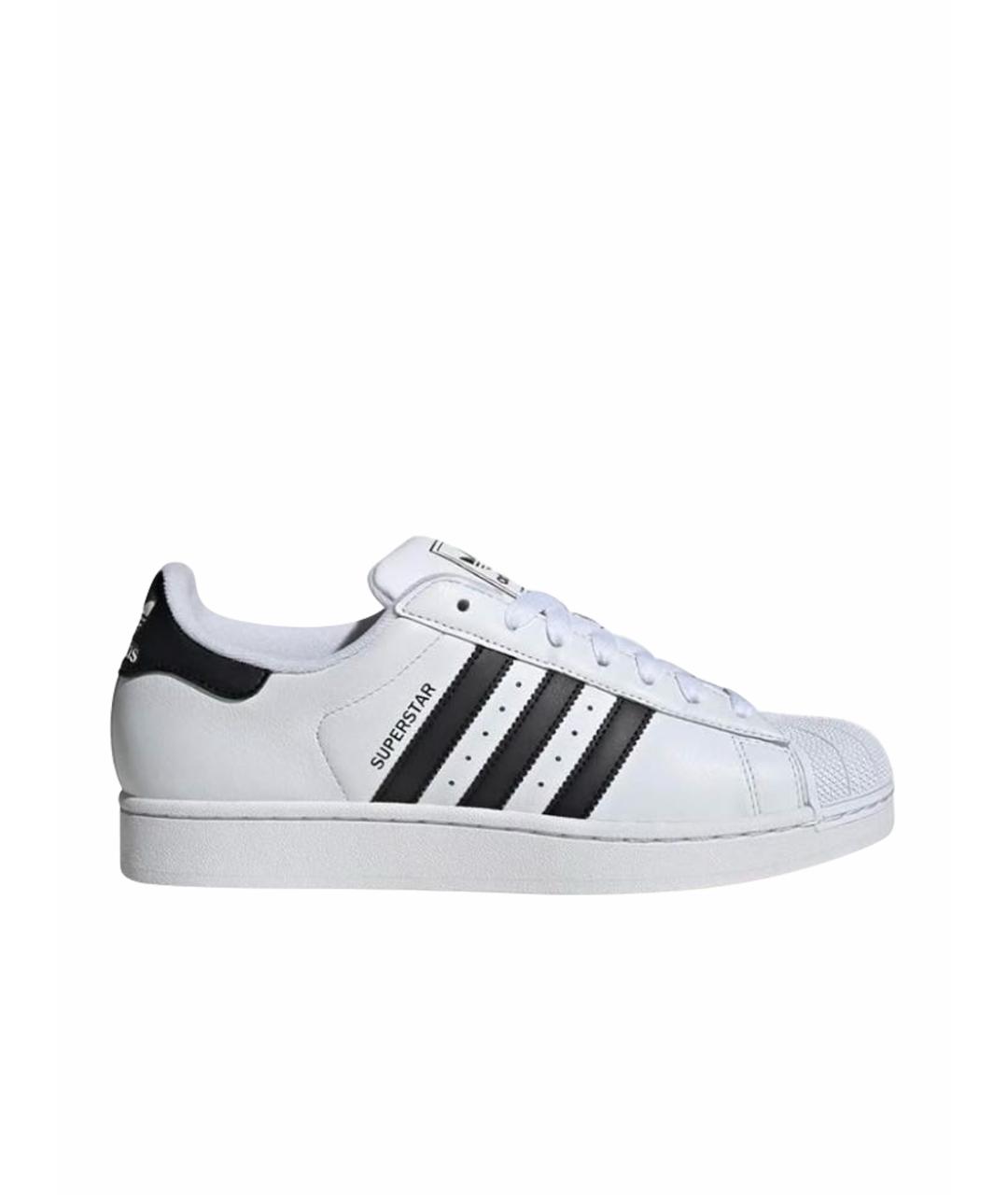 ADIDAS Белые кожаные низкие кроссовки / кеды, фото 1