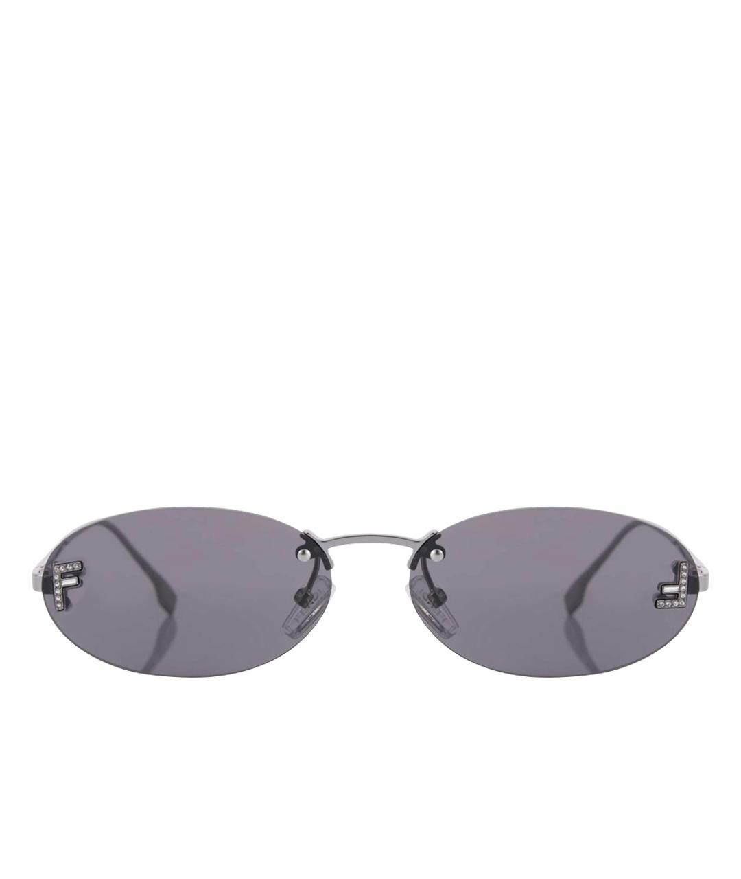 FENDI Серые металлические солнцезащитные очки, фото 1