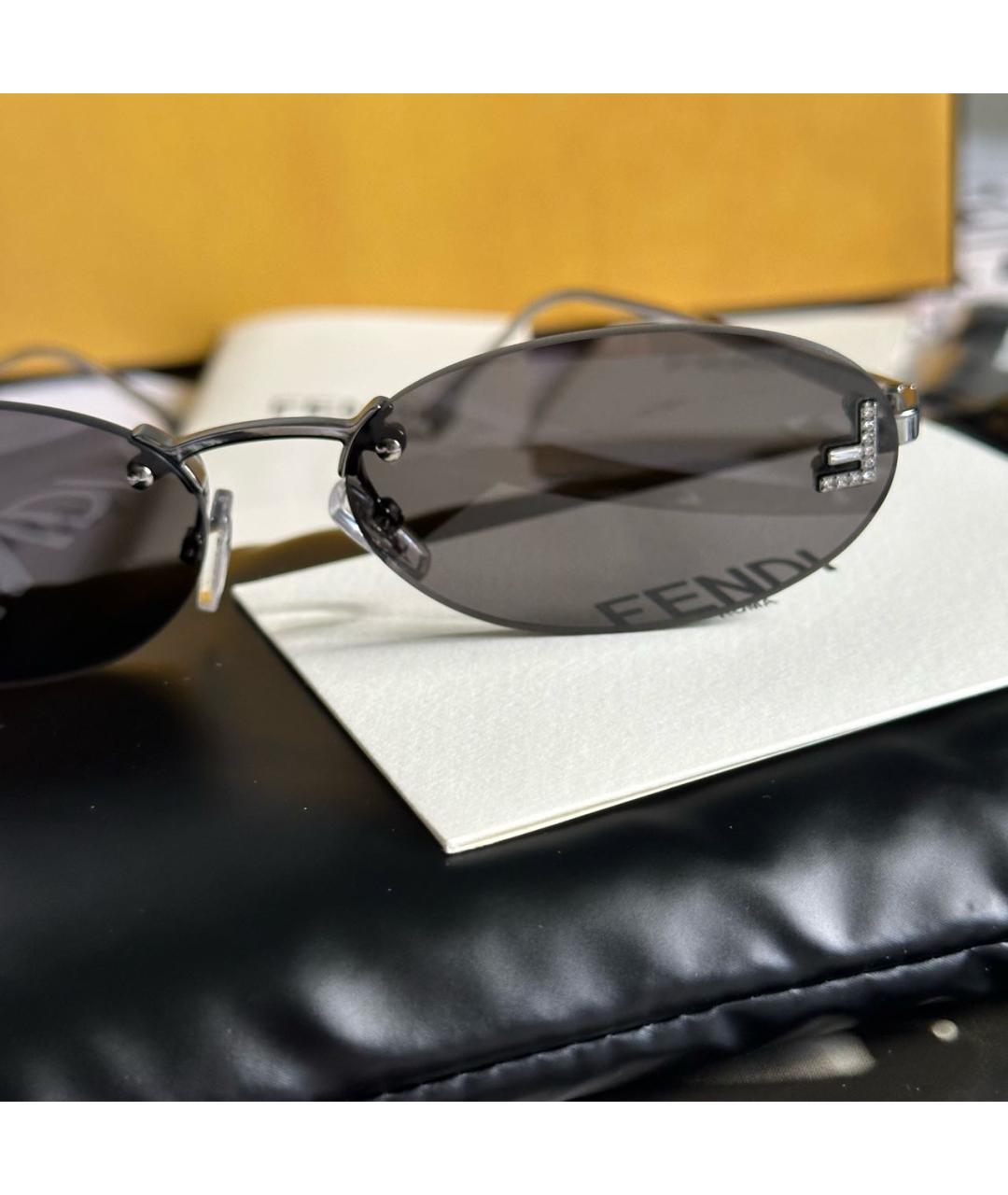FENDI Серые металлические солнцезащитные очки, фото 5