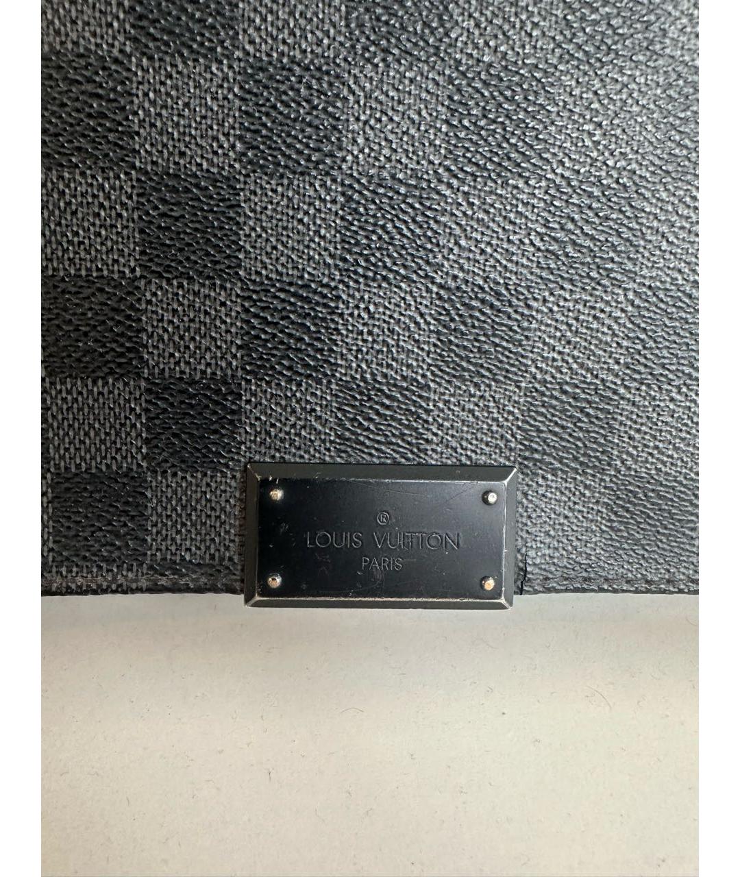 LOUIS VUITTON Черная кожаная сумка через плечо, фото 2