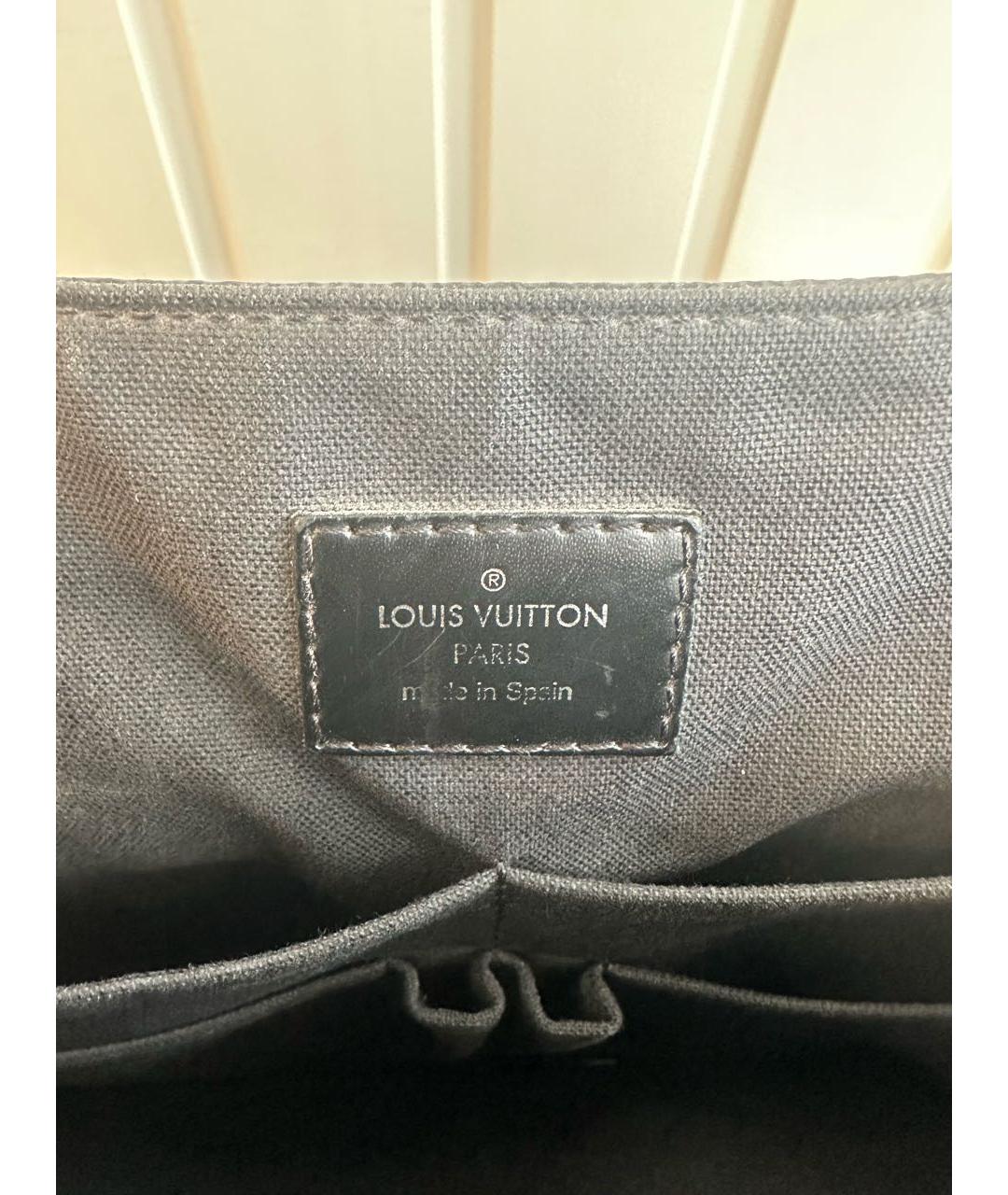 LOUIS VUITTON Черная кожаная сумка через плечо, фото 4