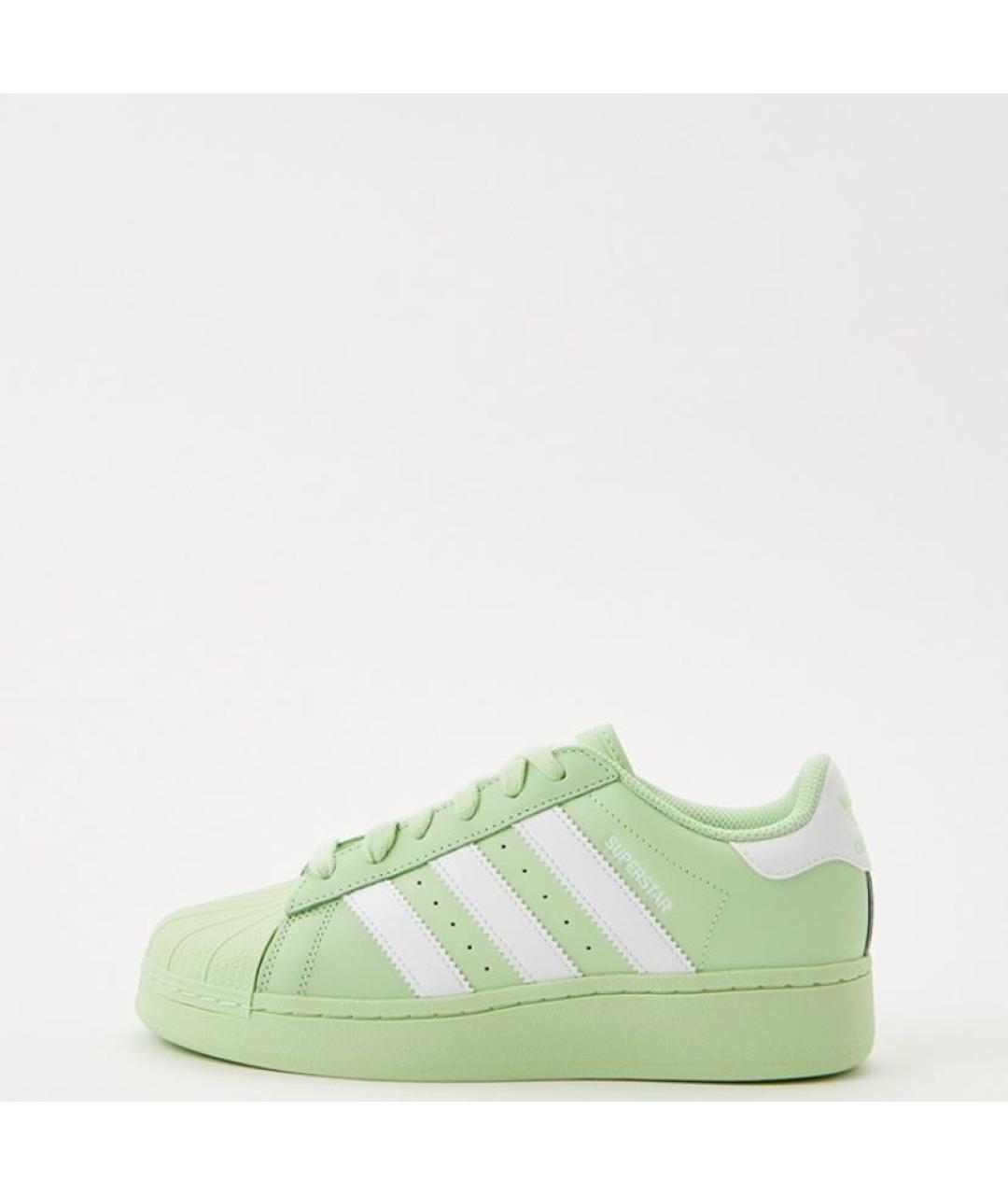 ADIDAS Зеленые кожаные низкие кроссовки / кеды, фото 2