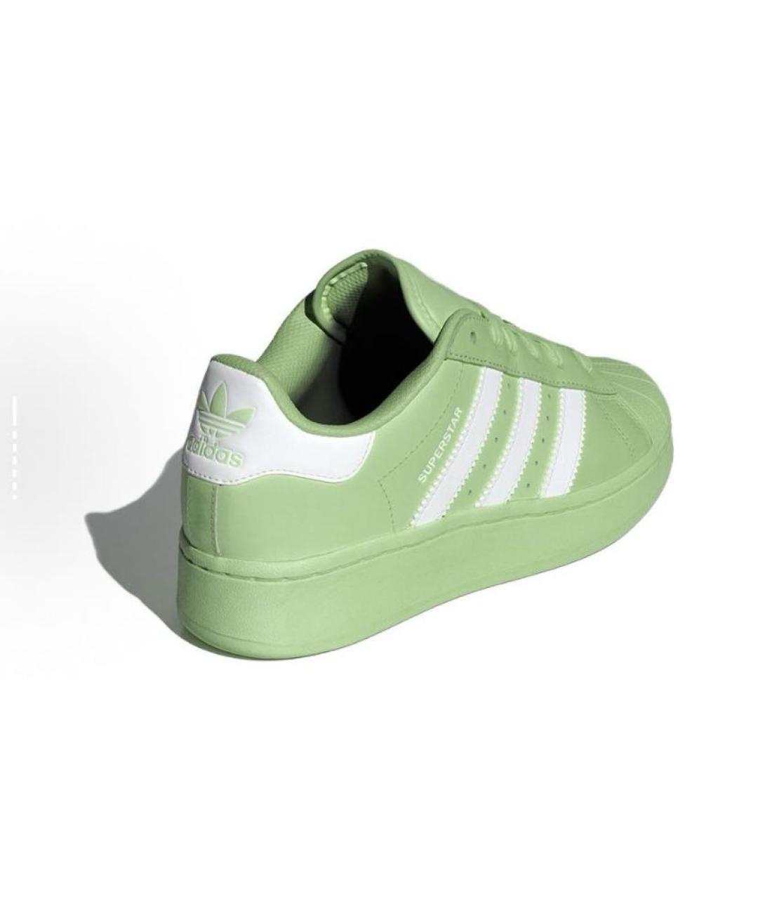 ADIDAS Зеленые кожаные низкие кроссовки / кеды, фото 5