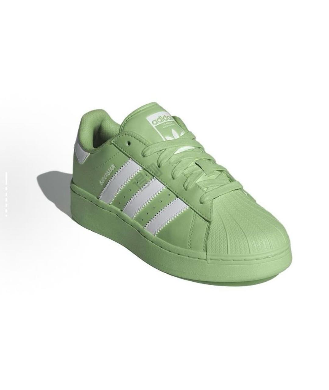 ADIDAS Зеленые кожаные низкие кроссовки / кеды, фото 4