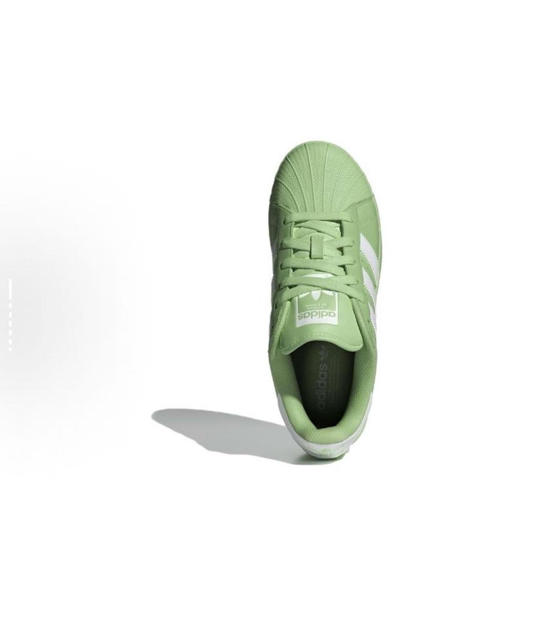 ADIDAS Зеленые кожаные низкие кроссовки / кеды, фото 6