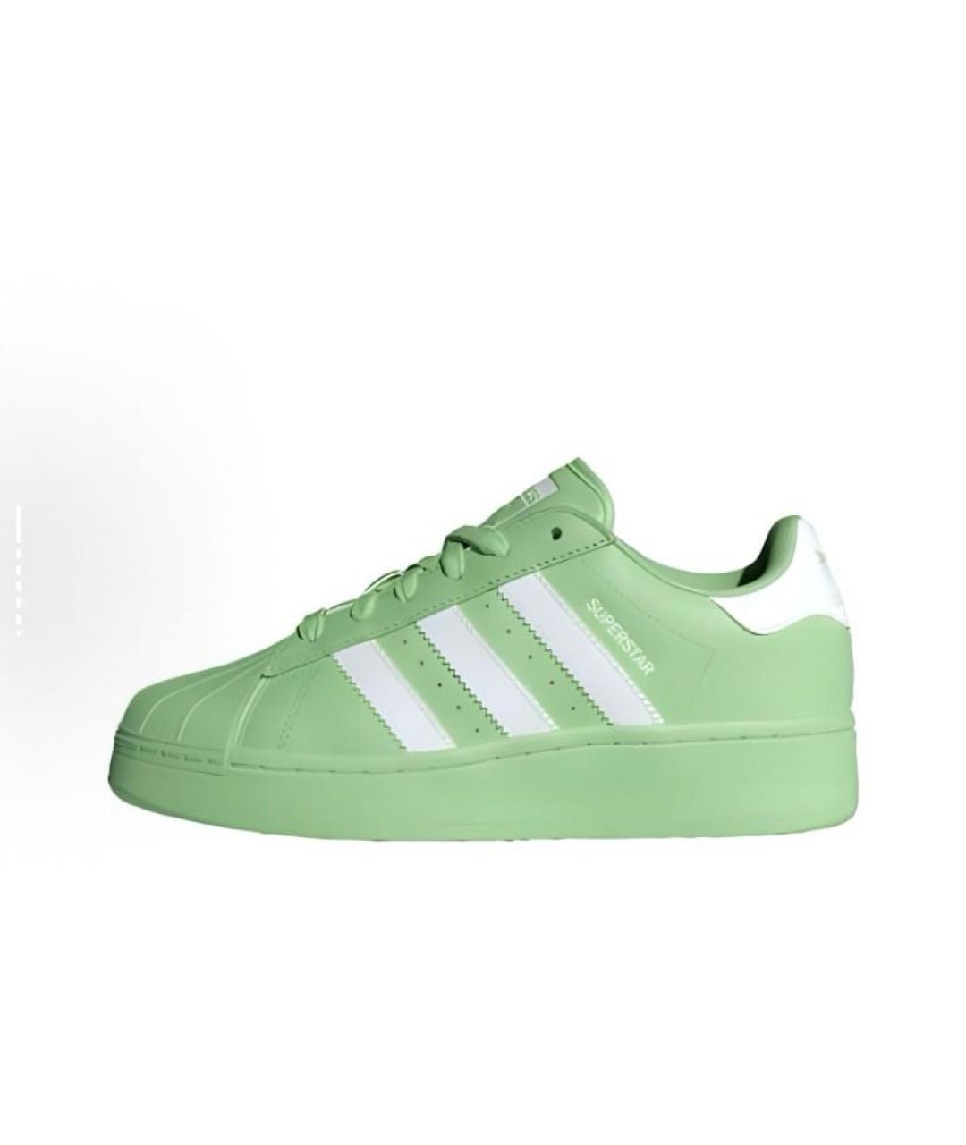 ADIDAS Зеленые кожаные низкие кроссовки / кеды, фото 3