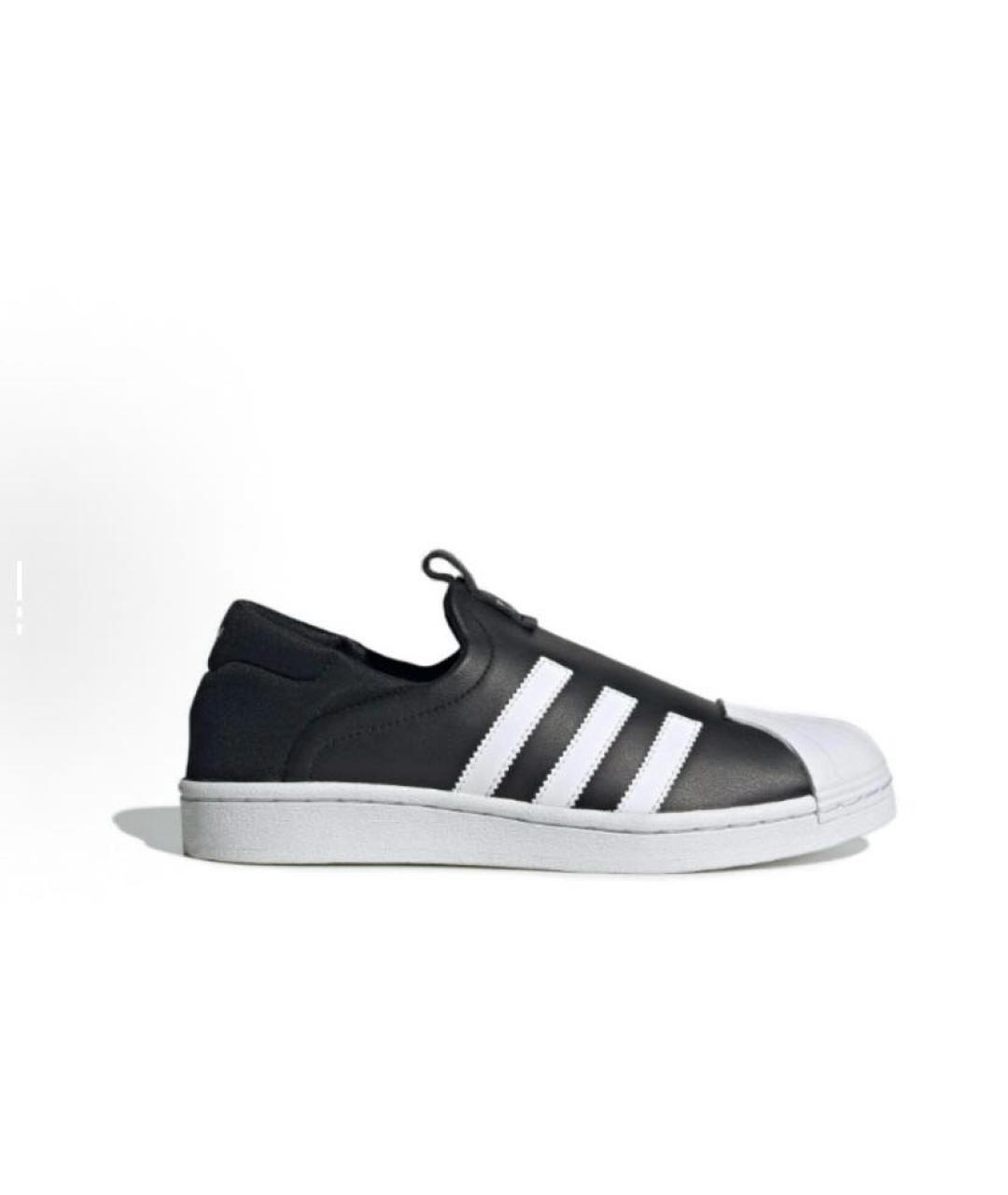 ADIDAS Черные кожаные низкие кроссовки / кеды, фото 8