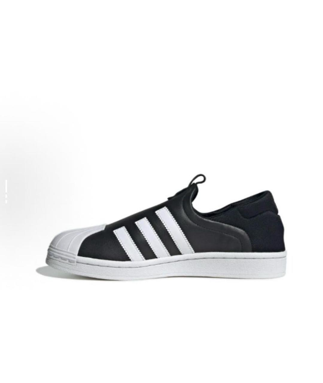 ADIDAS Черные кожаные низкие кроссовки / кеды, фото 3