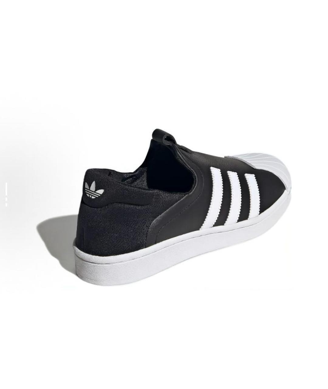 ADIDAS Черные кожаные низкие кроссовки / кеды, фото 5