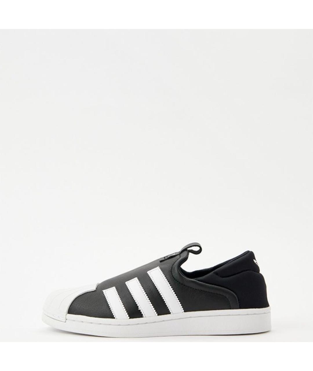 ADIDAS Черные кожаные низкие кроссовки / кеды, фото 2